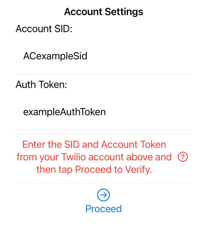 TwiPhone Pilot Account Settings
